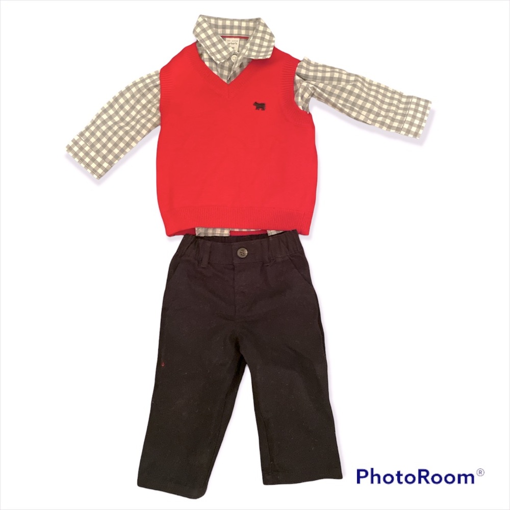 Baby Boy 3-Piece Sweater Vest Set